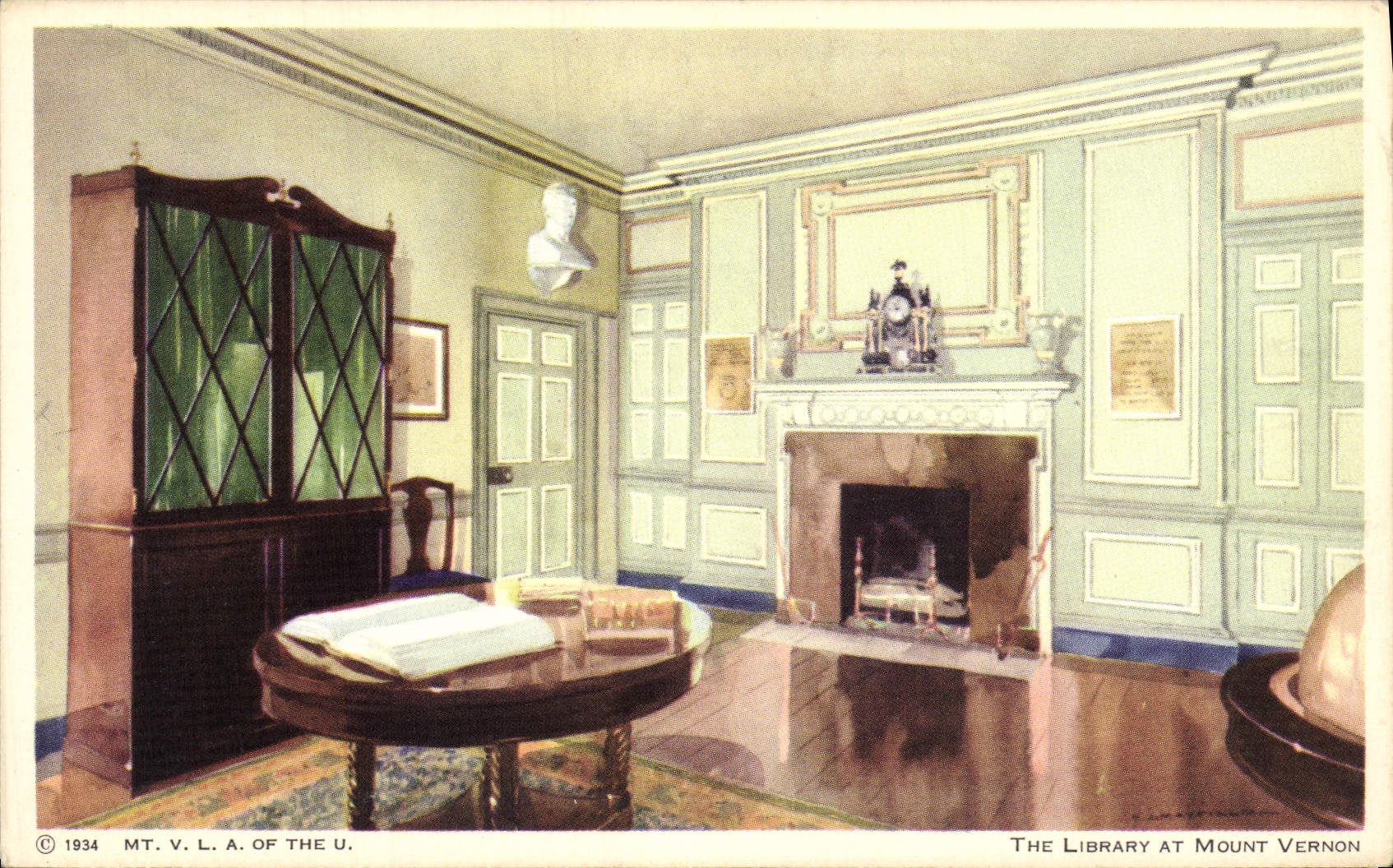CPA The Library At Mount Vernon Bibliotheque Washington