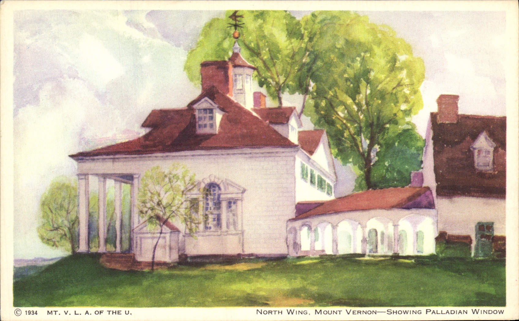 CPA North Mount Vernon Showing Palladian Window