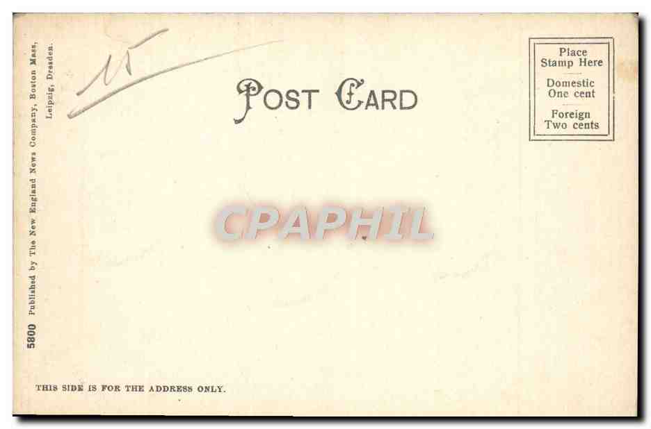 CPA Boston Mass Washington Street Newspaper Row — Rückseite