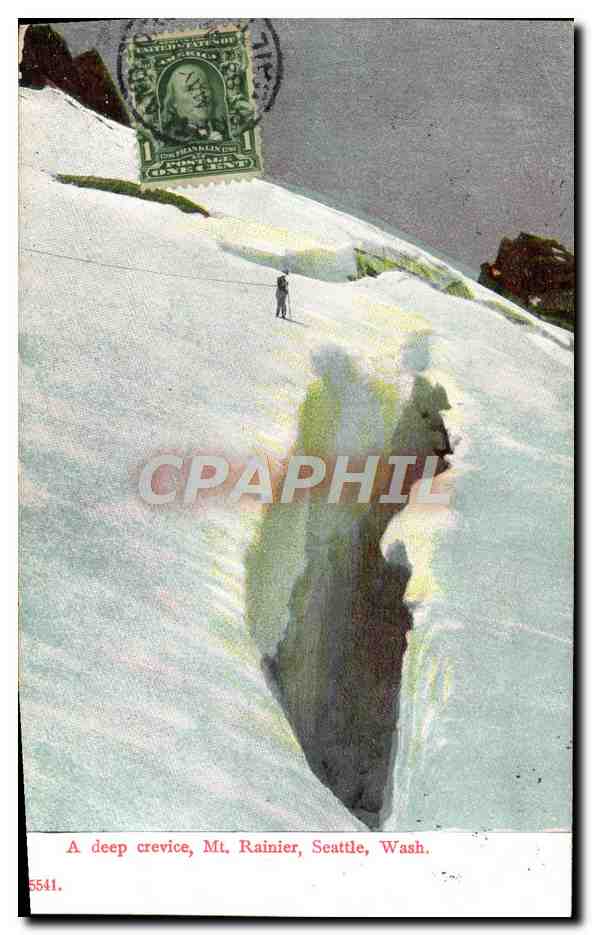 CPA A Deep Crevice Mt Rainier Seattle Wash Alpinisme
