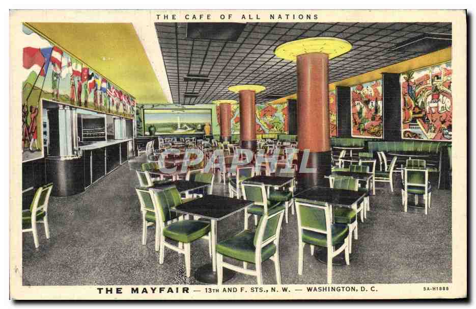 CPA The Cafe Of All Nations The Mayfair Washnington D C