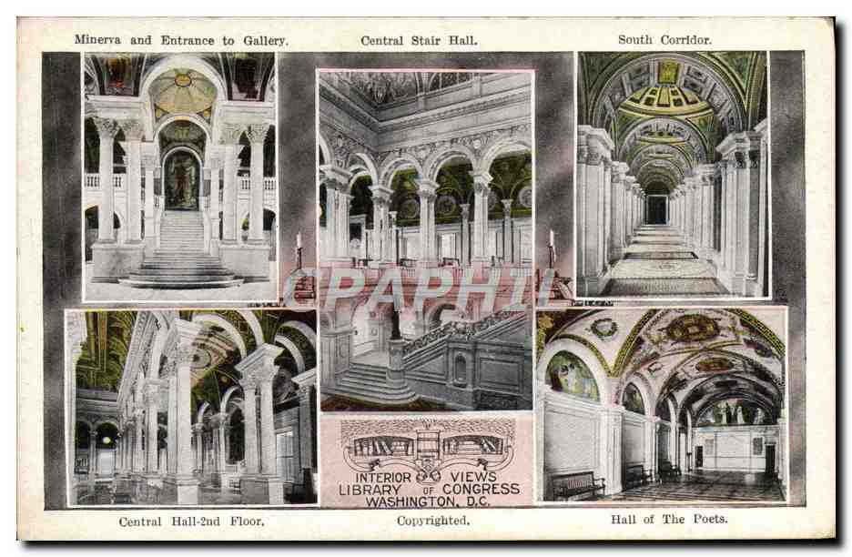 CPA Interior Views Library Of Congress Washington D C Bibliotheque