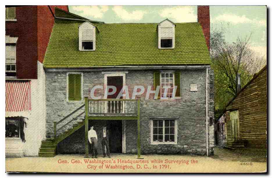 CPA Gen Geo Washington's Headquarters While Surveying The City Of Washington D C in 1791