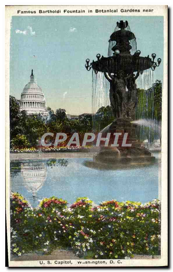 CPA Famous Bartholdi Fountain In Botanical Gardens Near U S Capitol Washington D C