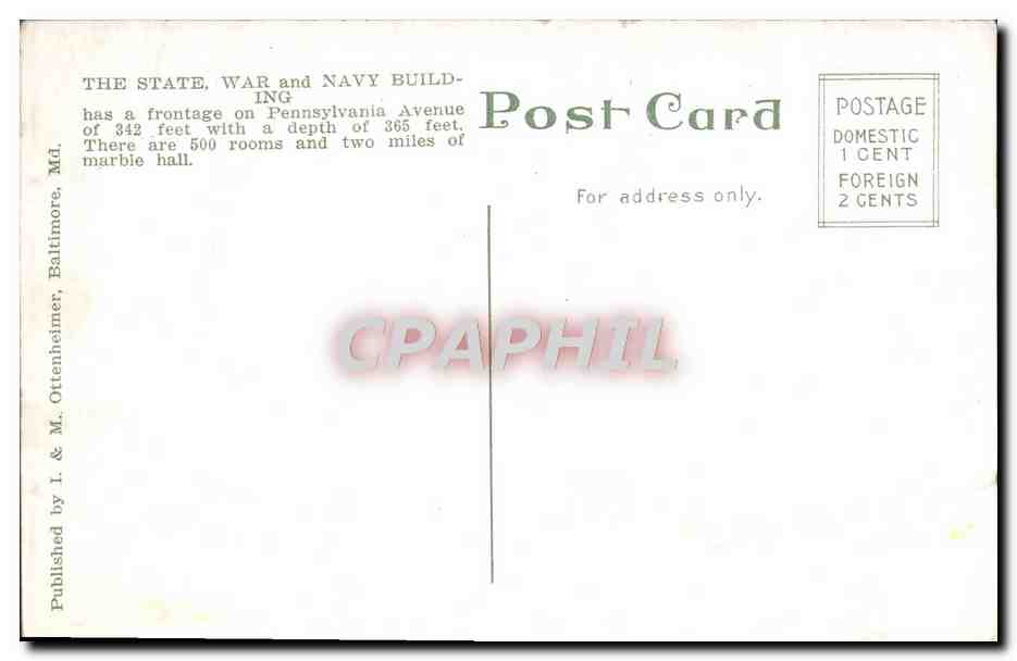 CPA U S War State And Navy Departments Washington D C Militaria — Rückseite