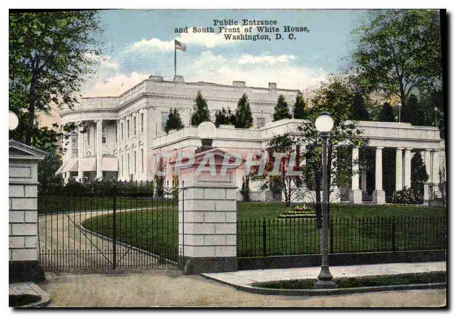 CPA Public Entrance And South Front Of White House Washington D C