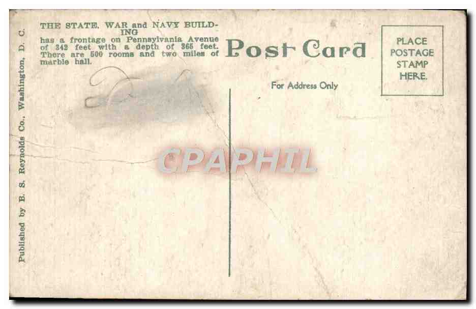CPA U S War State And Navy Department Washington D C Militaria  — Rückseite