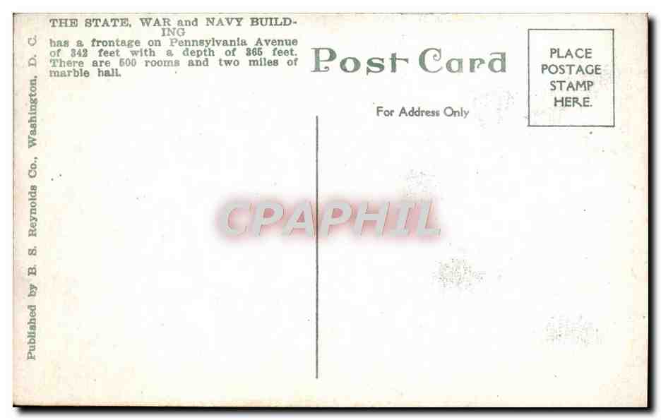 CPA U S War State And Navy Department Washington D C Militaria — Rückseite