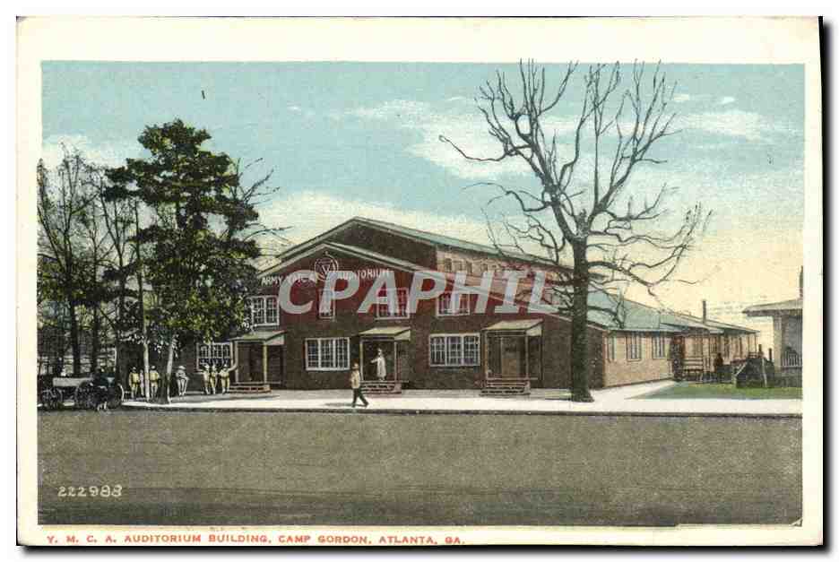Carte Recto Verso Auditorium Building Camp Gordon Atlanta Ga Aigle Eagle 