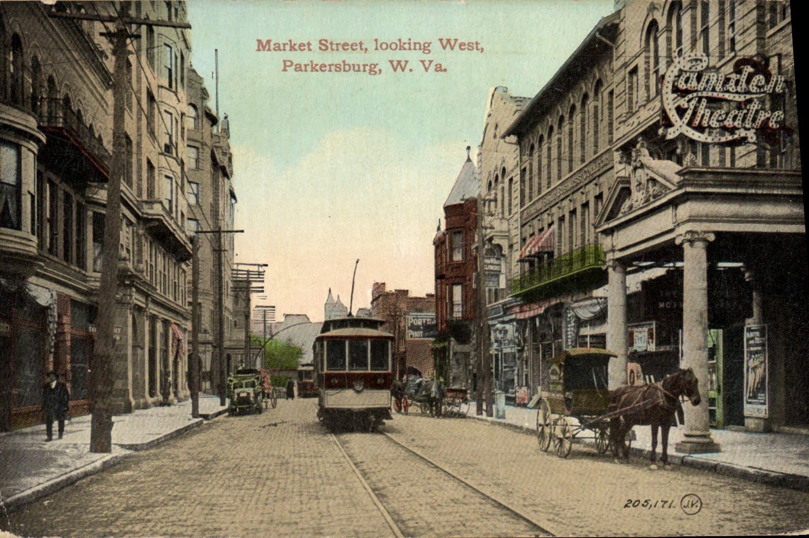 CPA Market Street Looking West Parkersburg W Va Tramway