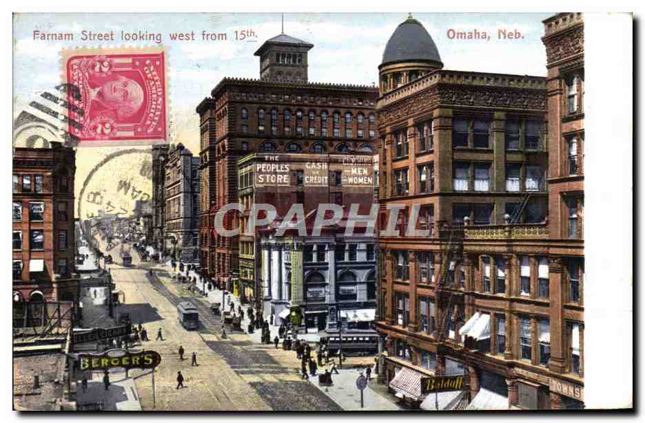 CPA Farnam Street Looking West From Omaha Neb