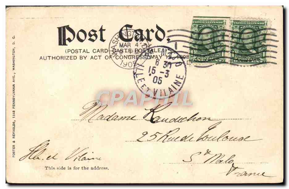 CPA United States Treasury Washington D C — Rückseite