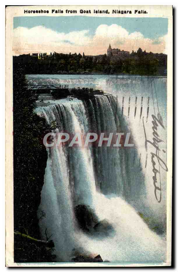 CPA Horseshoe Falls From Goat Island Niagara Falls