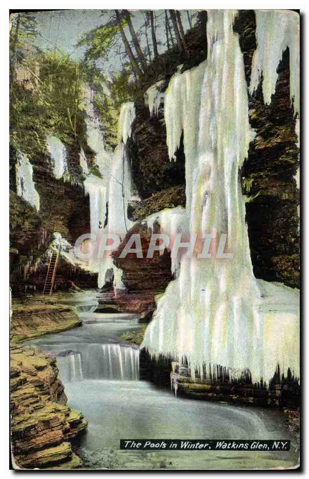 CPA The Pools In Winter Wackins Glen N Y