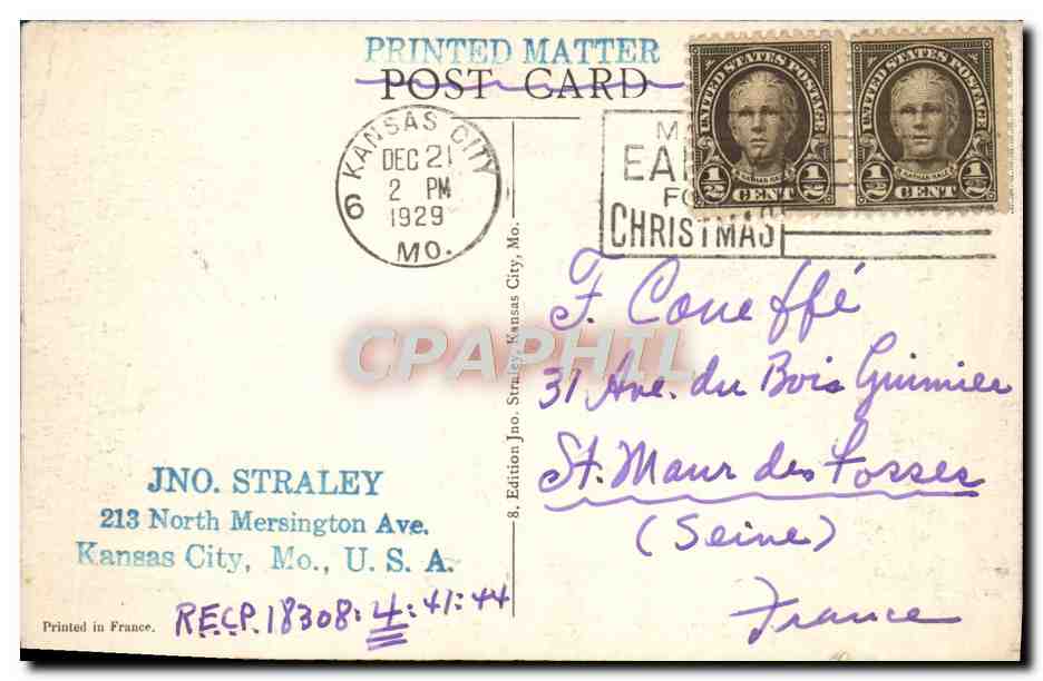 CPA Kansas City Mo Gladstone Boulevard At Mersington Avenue — Back