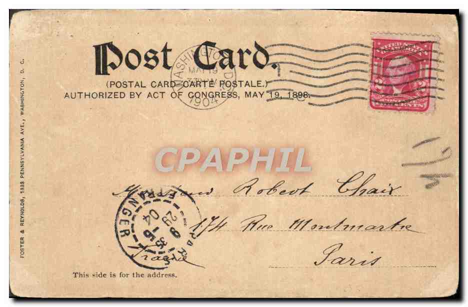 CPA United States Treasury Washington D C — Rückseite
