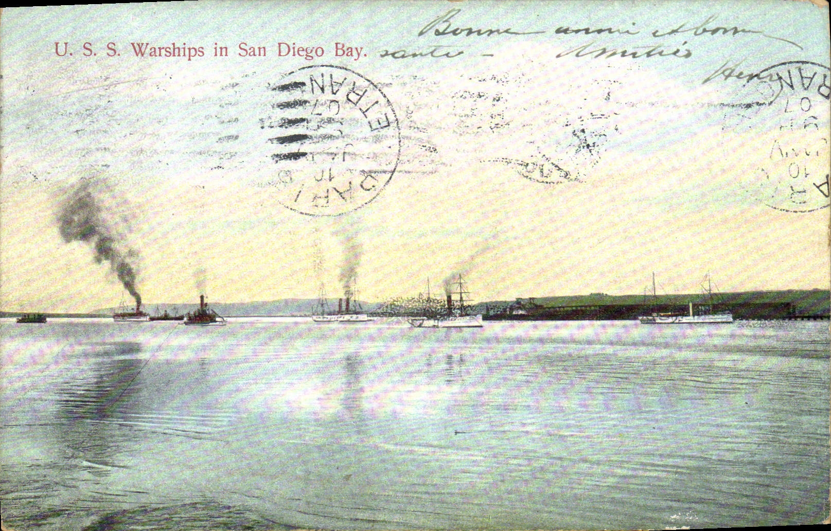 CPA U S S Warships In San Diego Bay Bateaux