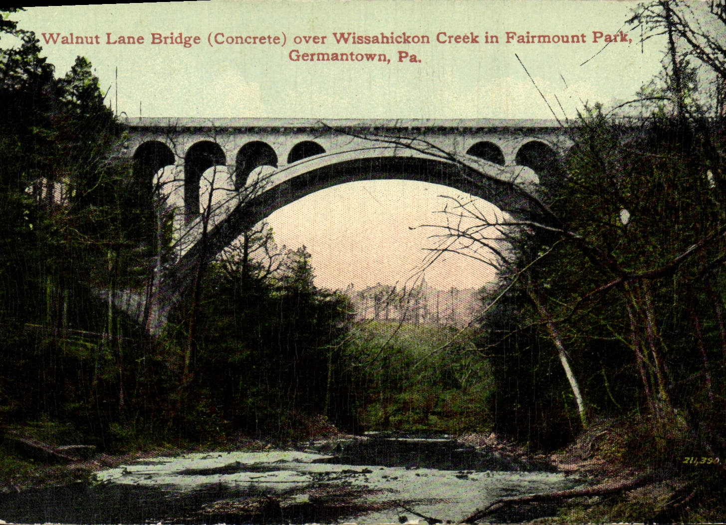 CPA Walnut Lane Bridge Over Wissahickon Creek in Fairmount Park Germantown Pa