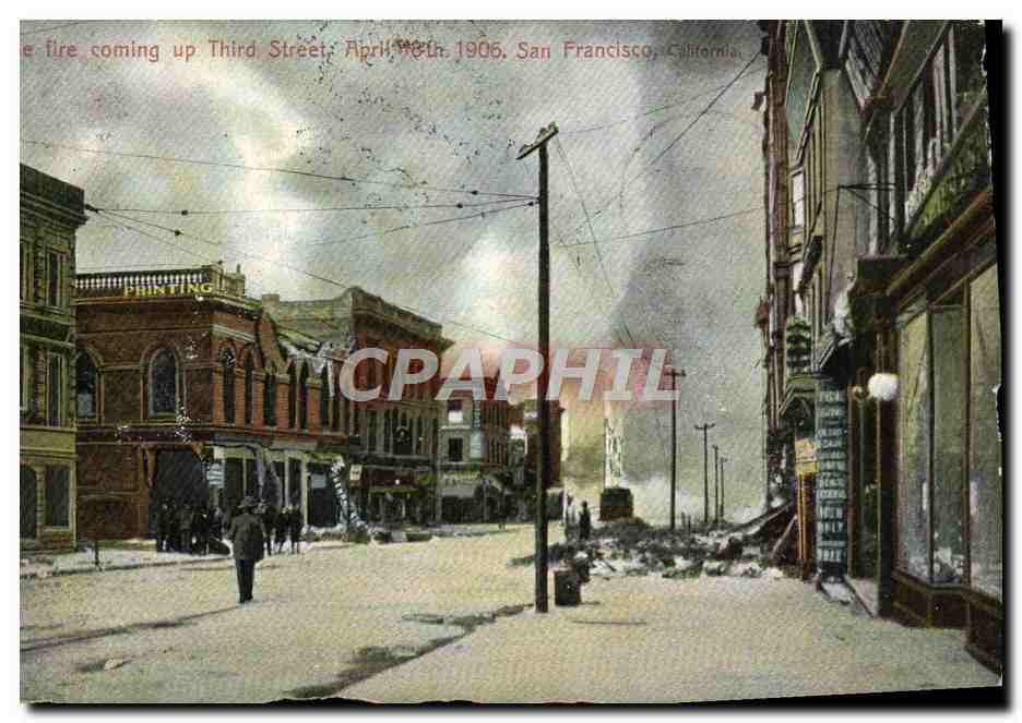 CPA Fire Coming Up Third Street San Francisco 1906 