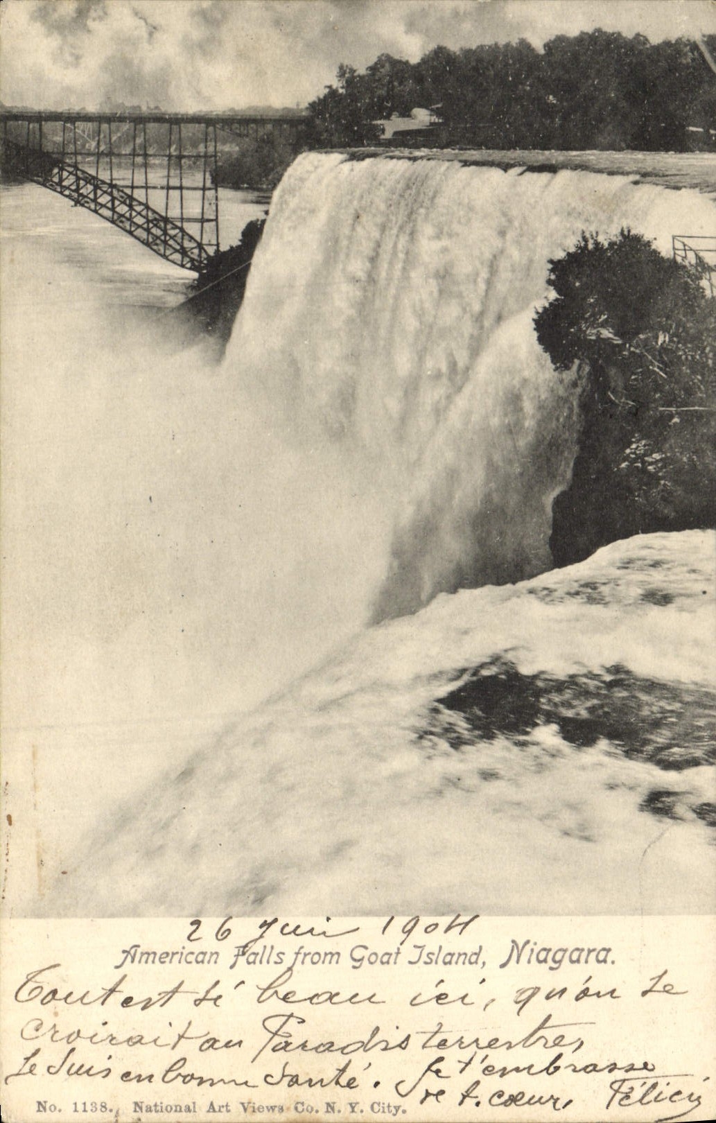CPA American Falls from Goat Island Niagara