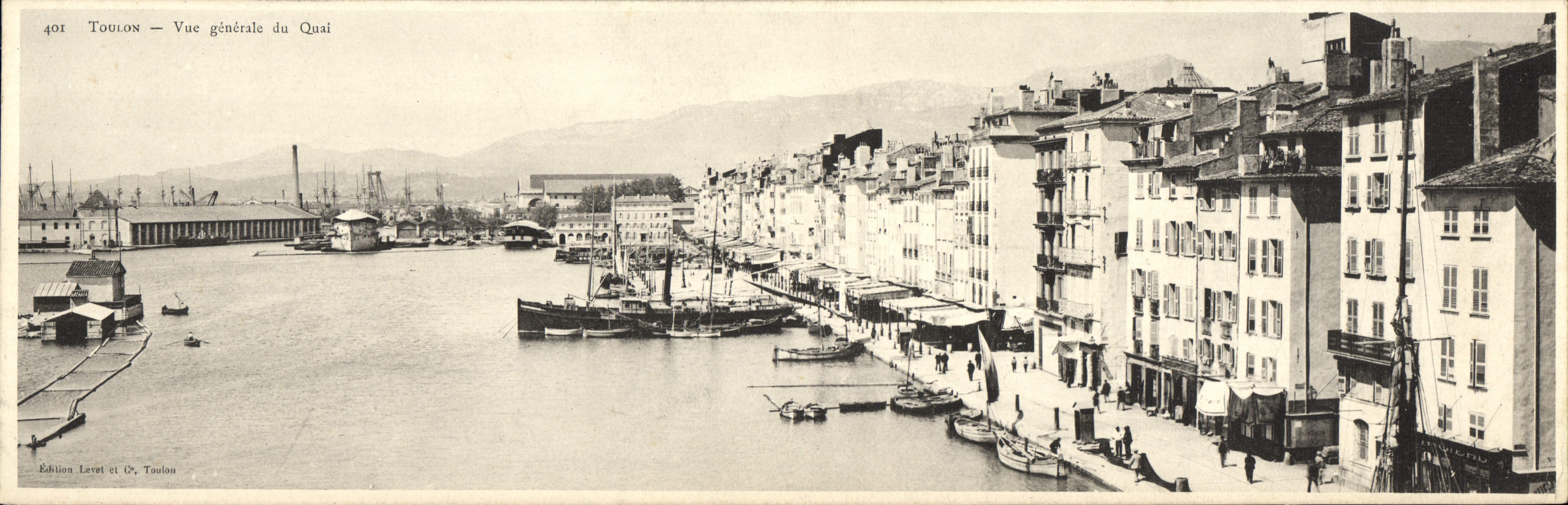 Toulon — Vista general del Muelle — Edición Loret et Cie, Toulon, n° 401
