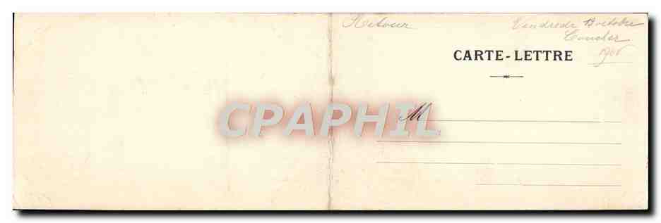 Tarjeta postal antigua Grand Format Rounne Vista General 29 * 9 cm — Reverso