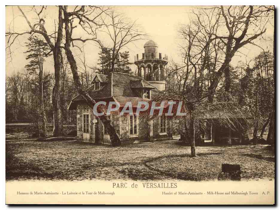Hameau de Marie-Antoinette - La Laiterie et la Tour de Malborough — Parc de Versailles