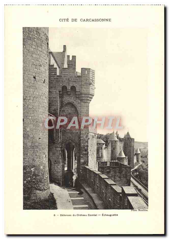 CPA Grand Format Cite De Carcassonne La Tour de Justice et Tour du Guet 28 * 23 cm