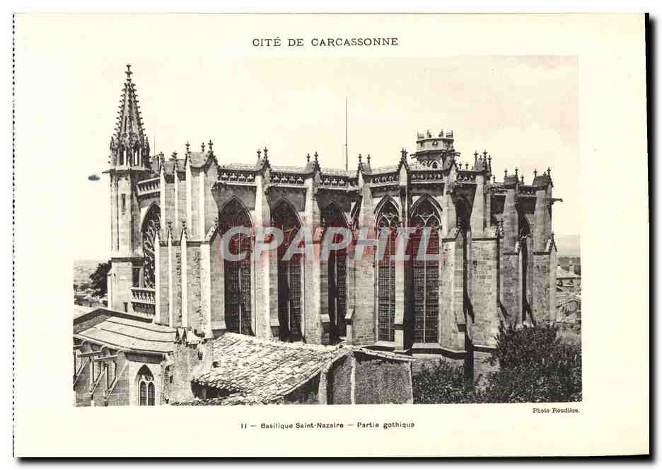 CPA Grand Format Cite De Carcassonne Basilique saint Nazaire Partie Gothique 28 * 23 cm