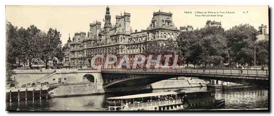 Paris. Das Rathaus und die Pont d'Arcole — A. P. — n° 1043