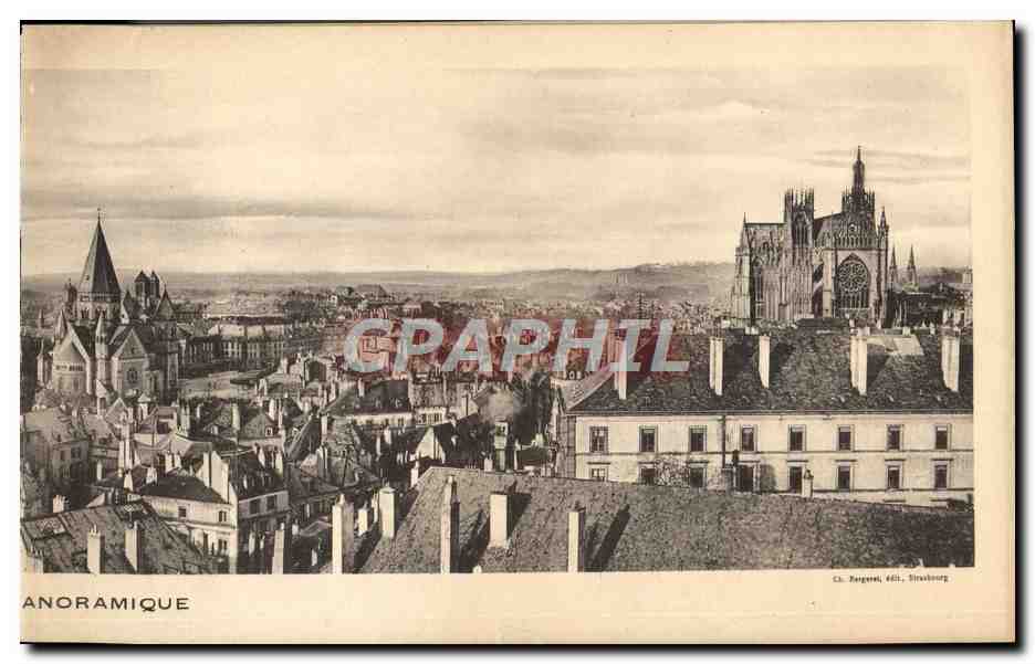 CPA double Grand Format Metz Vue Panoramique 45 * 14 cm — Verso