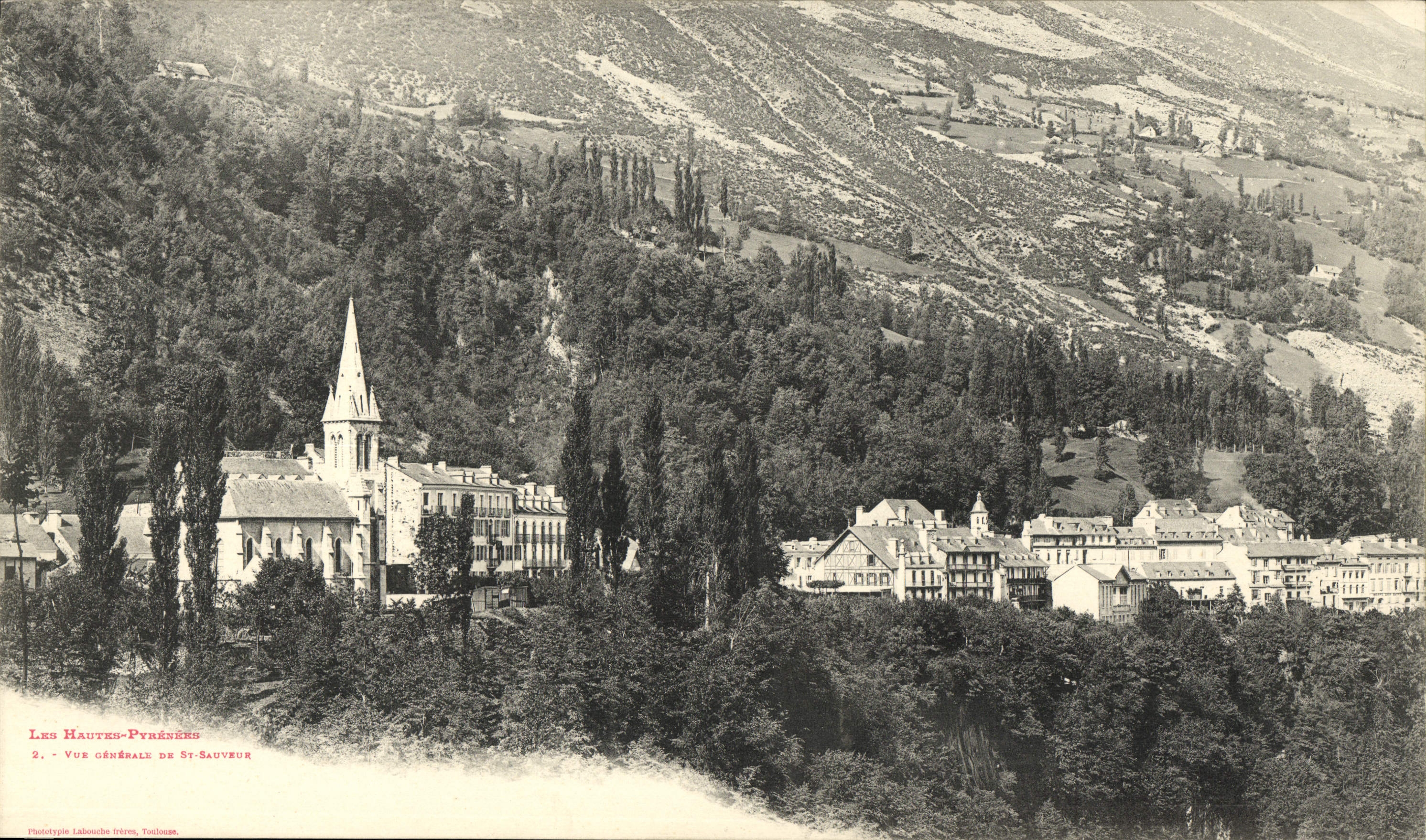 Les Hautes-Pyrénées — Allgemeine Ansicht von St-Sauveur — Phototypie Labouche Frères, Toulouse