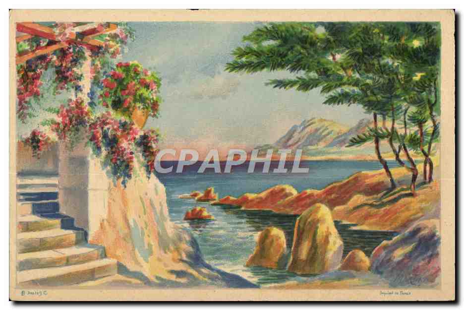 CPA Grand Format Bord de mer 19 * 12 cm
