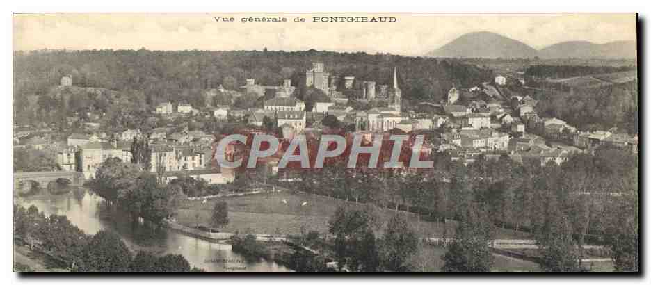 Vista generale di PONTGIBAUD — panorama — editore G. Baud, Pontgibaud