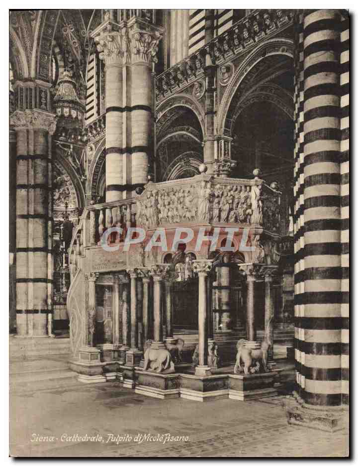 CPA Grand Format Siena Cattedrale Pulpito di Nicolo Pisano 15 * 20 cm