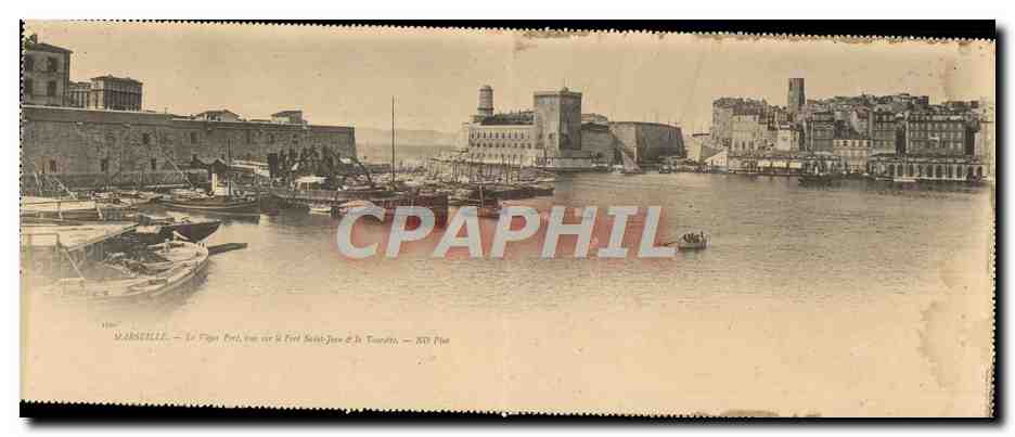 Marseille — Le Vieux Port, vue sur le Fort Saint-Jean & la Tourrette — NO 1104