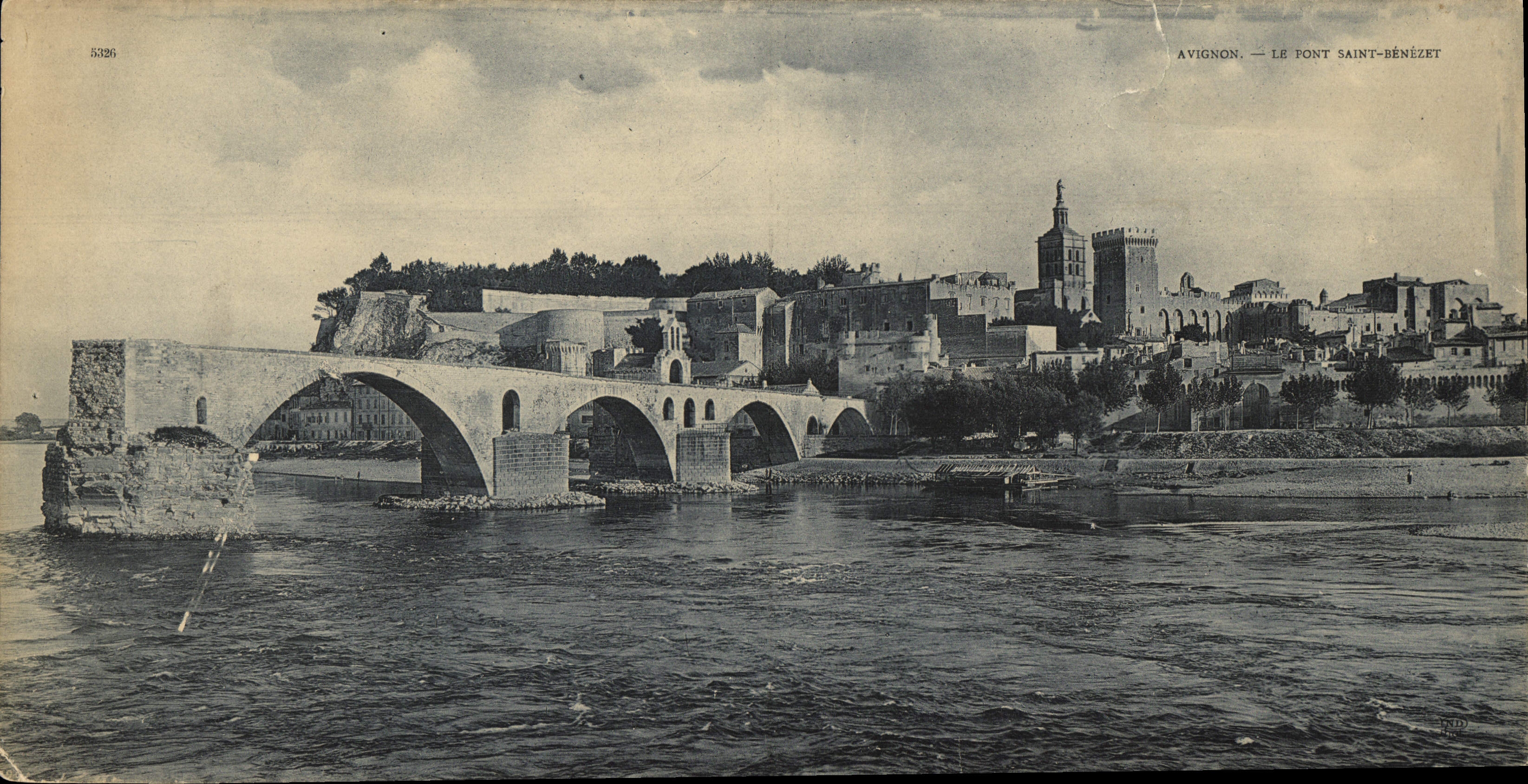CPA Grand Format Avignon Le pont Benezet 28 * 14 cm