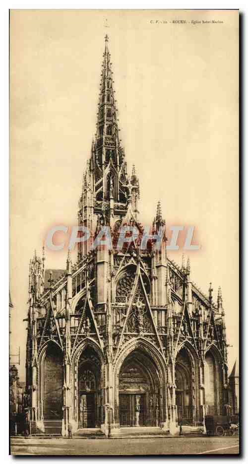 CPA Grand Format Rouen Eglise St Maclou 14 * 28 cm