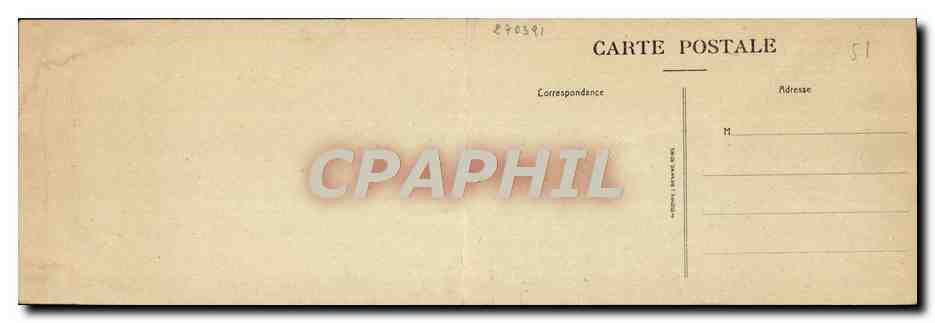 CPA Grand Format Reims En Ruines Panorama du quartier Saint Nicaise Militaria 27.5 * 8.5 cm — Verso