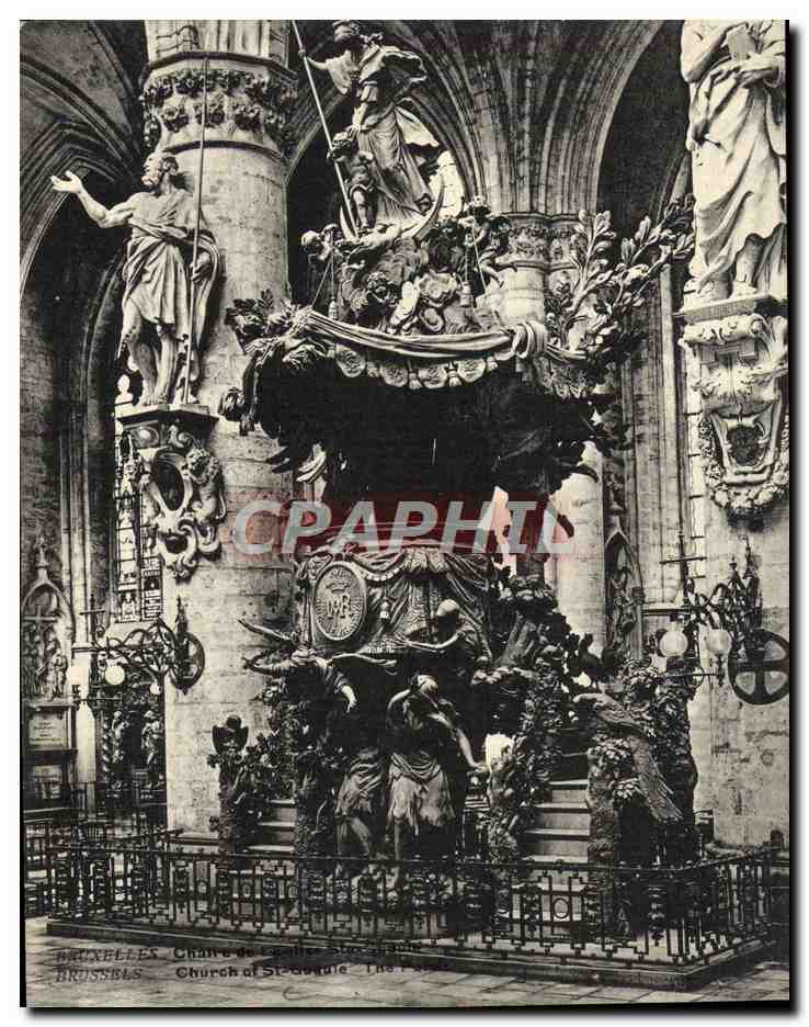 CPA Grand Format Bruxelles Chaire de l'eglise Ste Gudule 18 * 14 cm