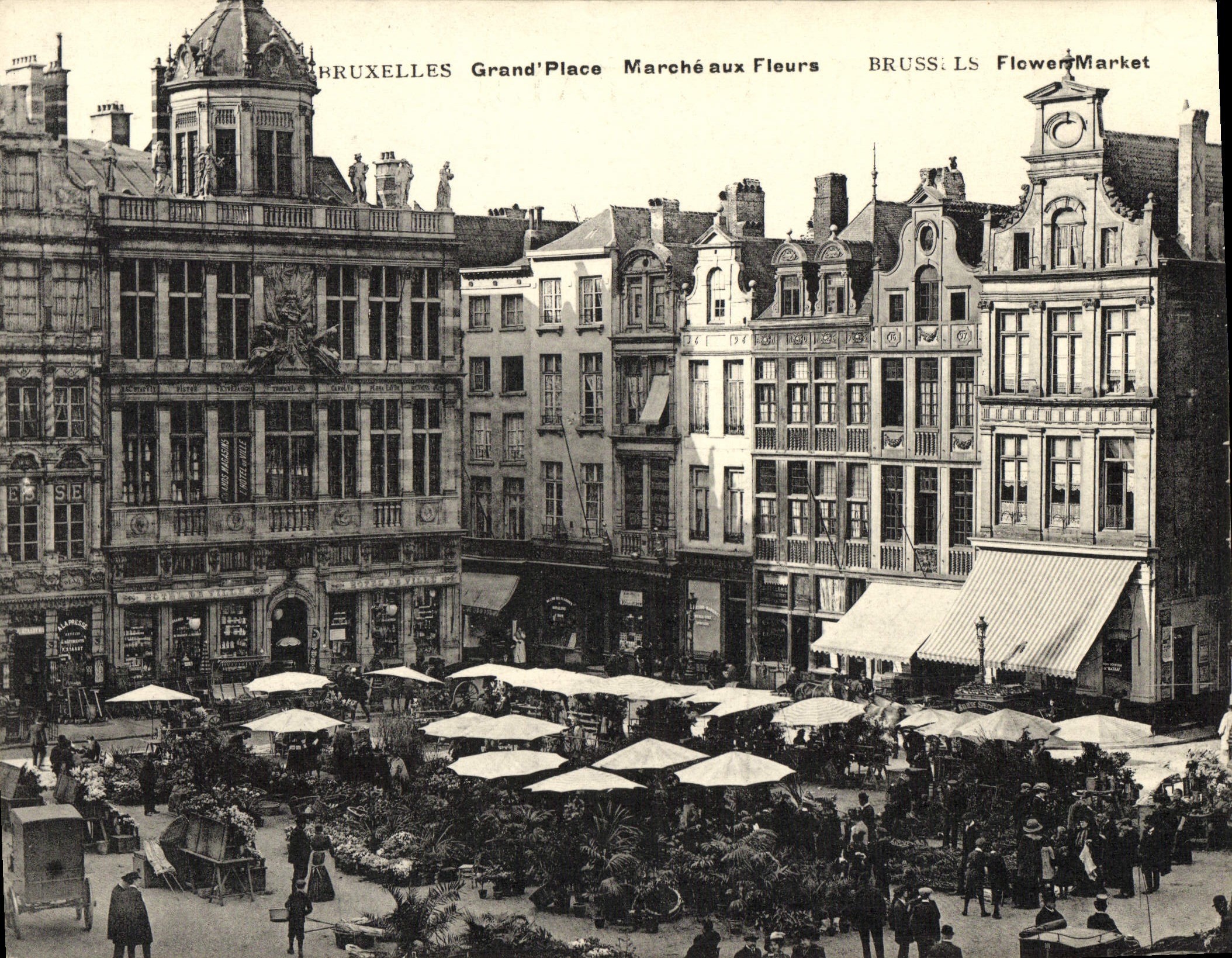 CPA Grand Format Bruxelles Grand Place Marche Aux Fleurs 18 * 14 cm