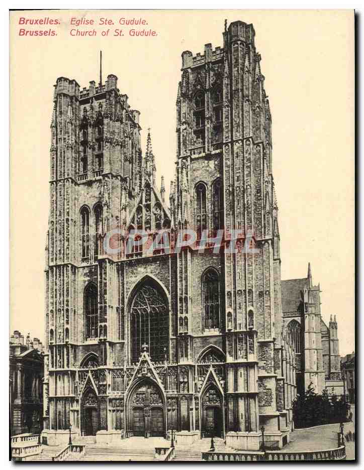 CPA Grand Format Bruxelles Eglise Ste Gudule 18 * 14 cm