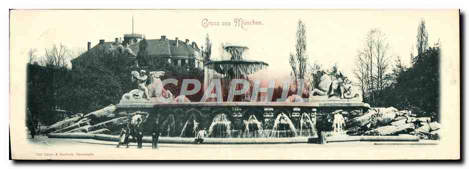CPA Grand Format Gruss Aus Munchen Cheval 28 * 9.5 cm