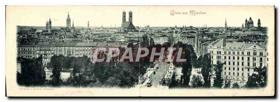 CPA Grand Format Gruss Aus Munchen 28 * 9.5cm
