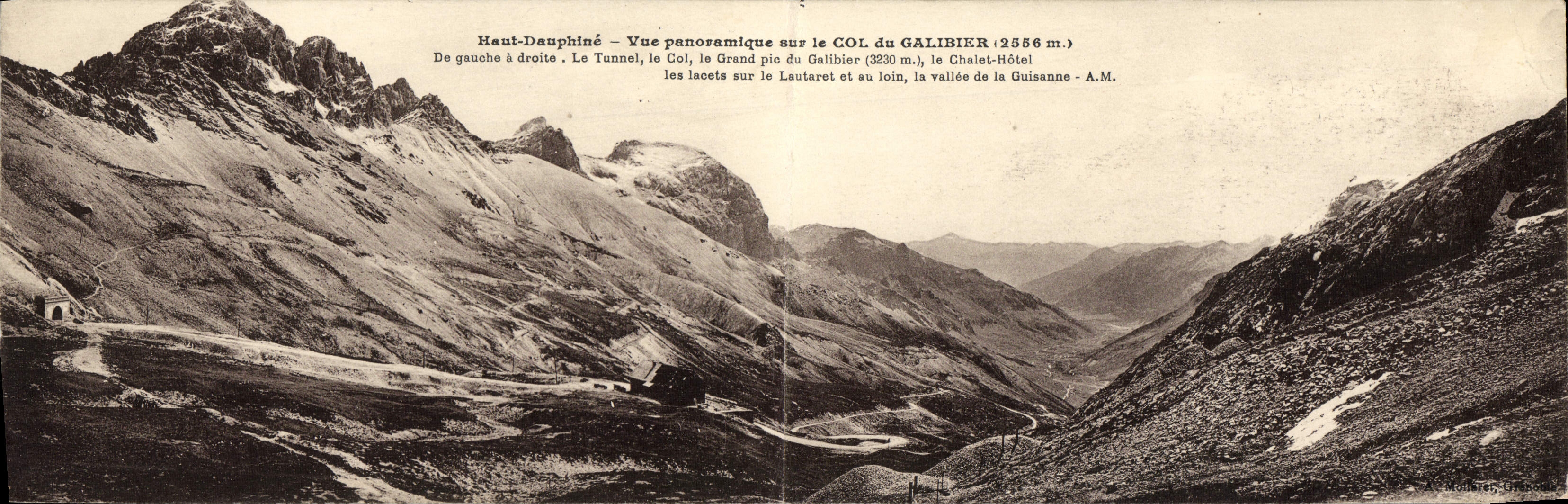 Haut-Dauphiné — Vue panoramique sur le COL du GALIBIER (2586 m.) — A.M.
