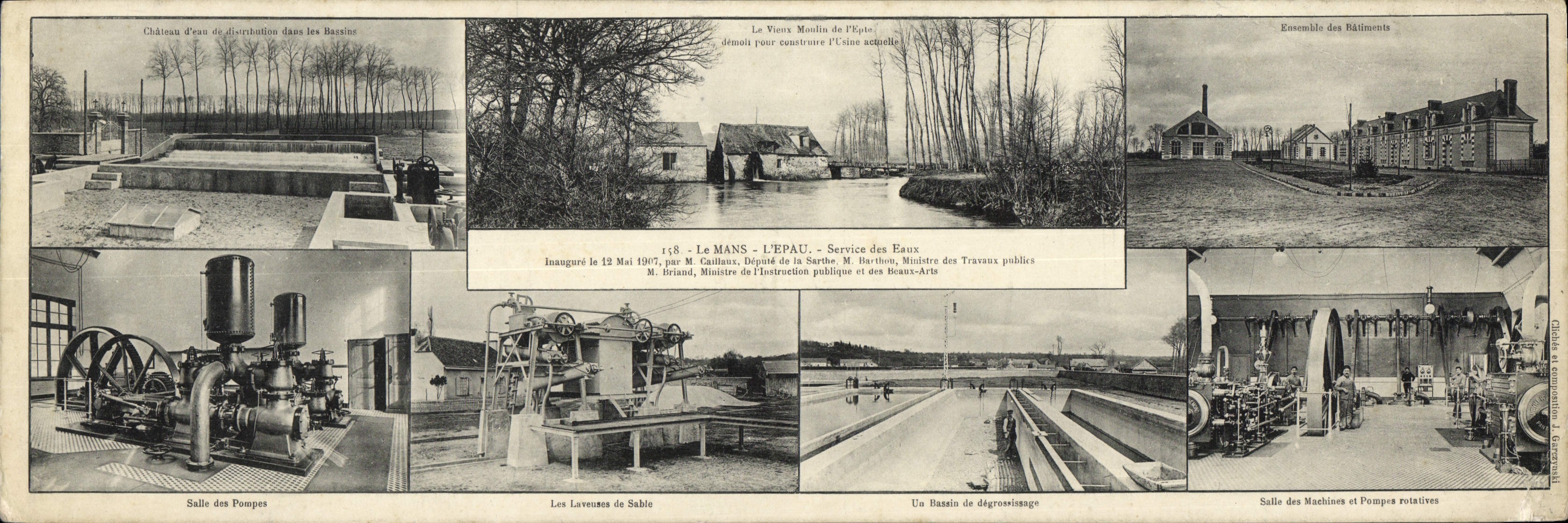 CPA Grand Format Le Mans L'epau Service des eaux 28 * 9.5cm