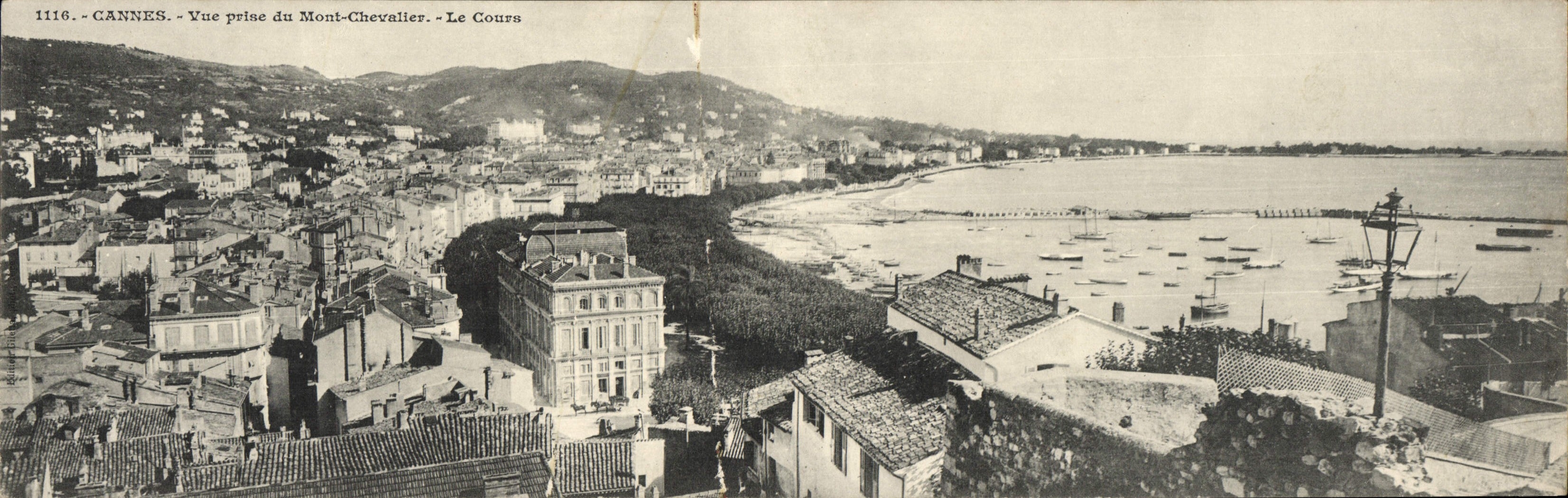 CPA Grand Format Cannes Vue Prine Du Mont Chevaller Le Cours 28 * 9 cm