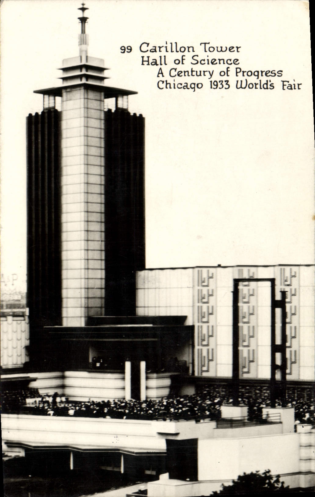 CPA Carillon Tower Hall Of Science A Century Of Progress Chicago Worlds Fair