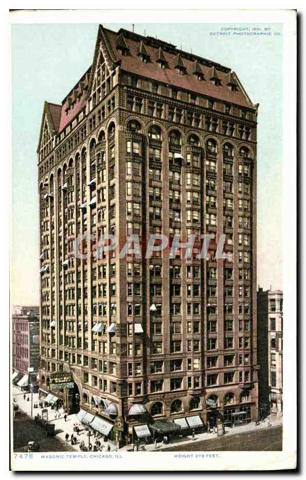 CPA Masonic Temple Chicago Franc Macon Franc Maconnerie
