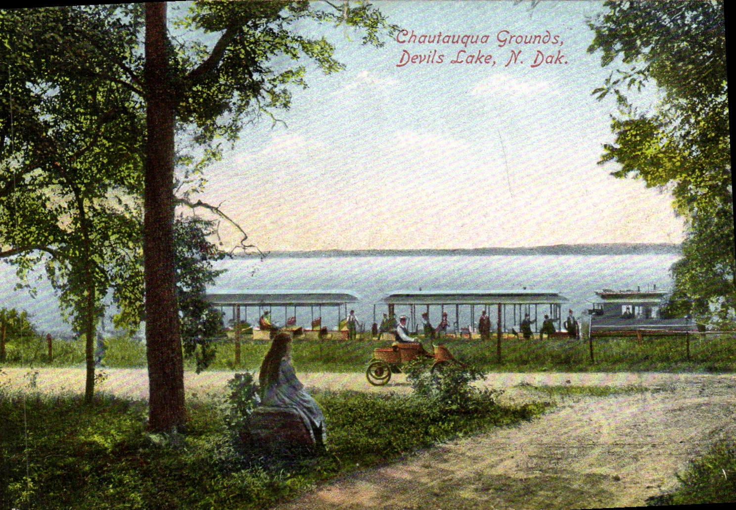 CPA Chautauqua Grounds Devils Lake N Dak Automobile Train